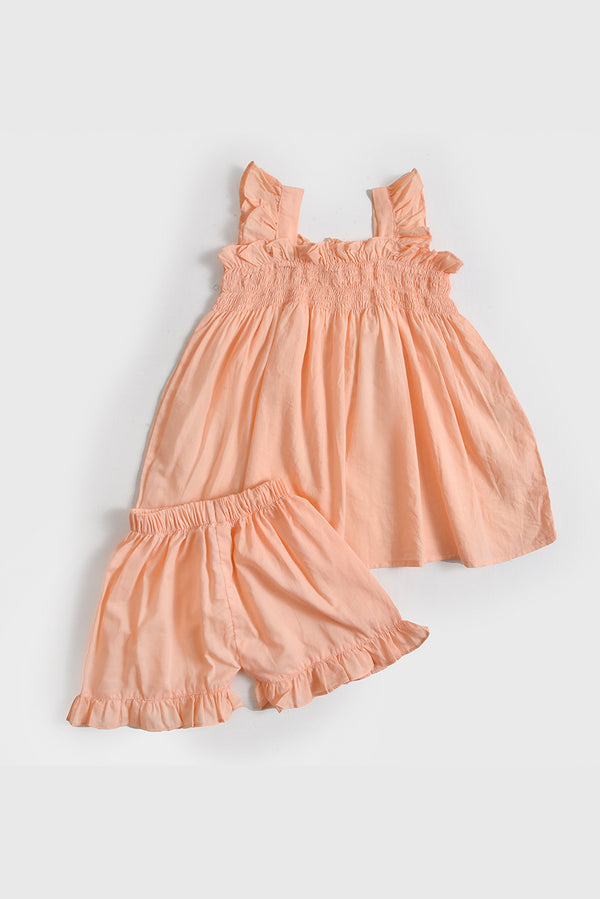 Peach Petals Dress Set