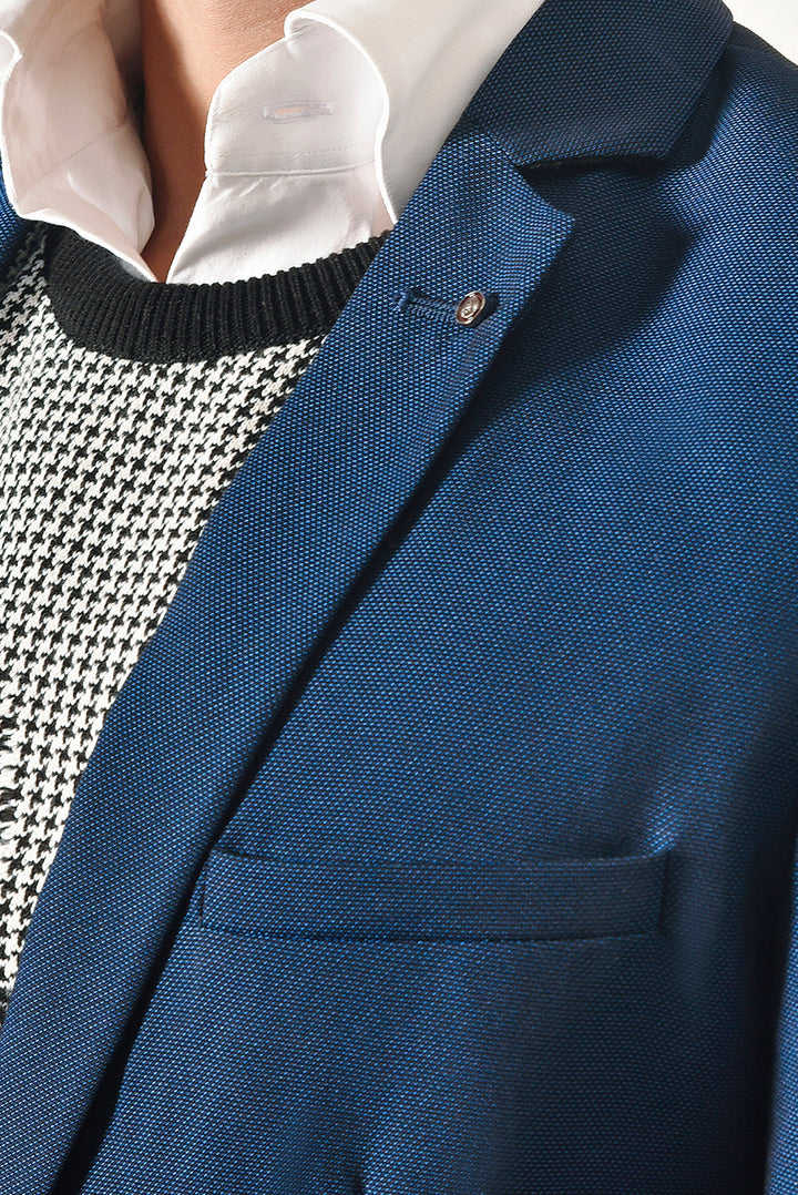 Tint Blue Notch Lapel Blazer REALITY