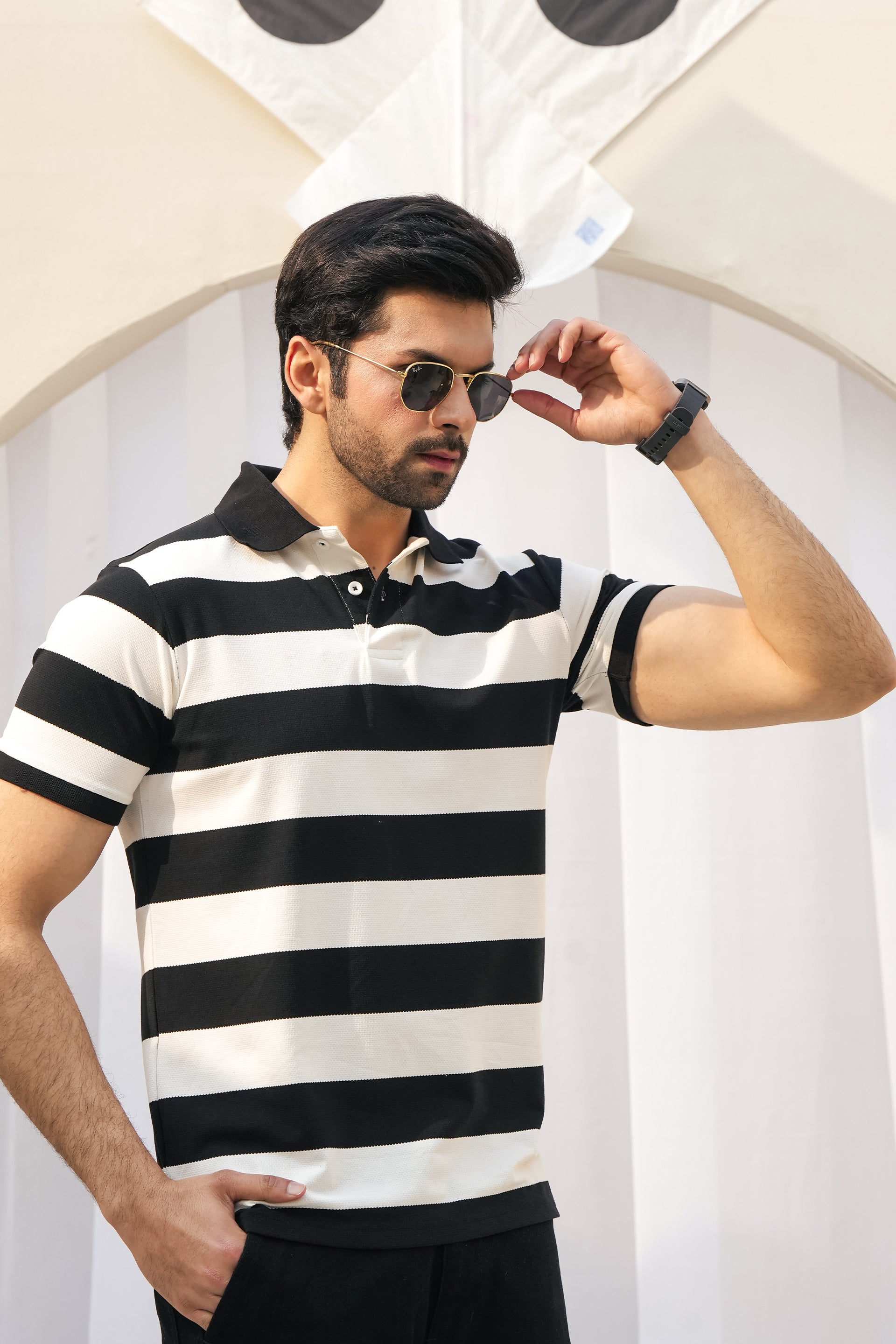 MEN Black Rugby Polo Shirt Reality