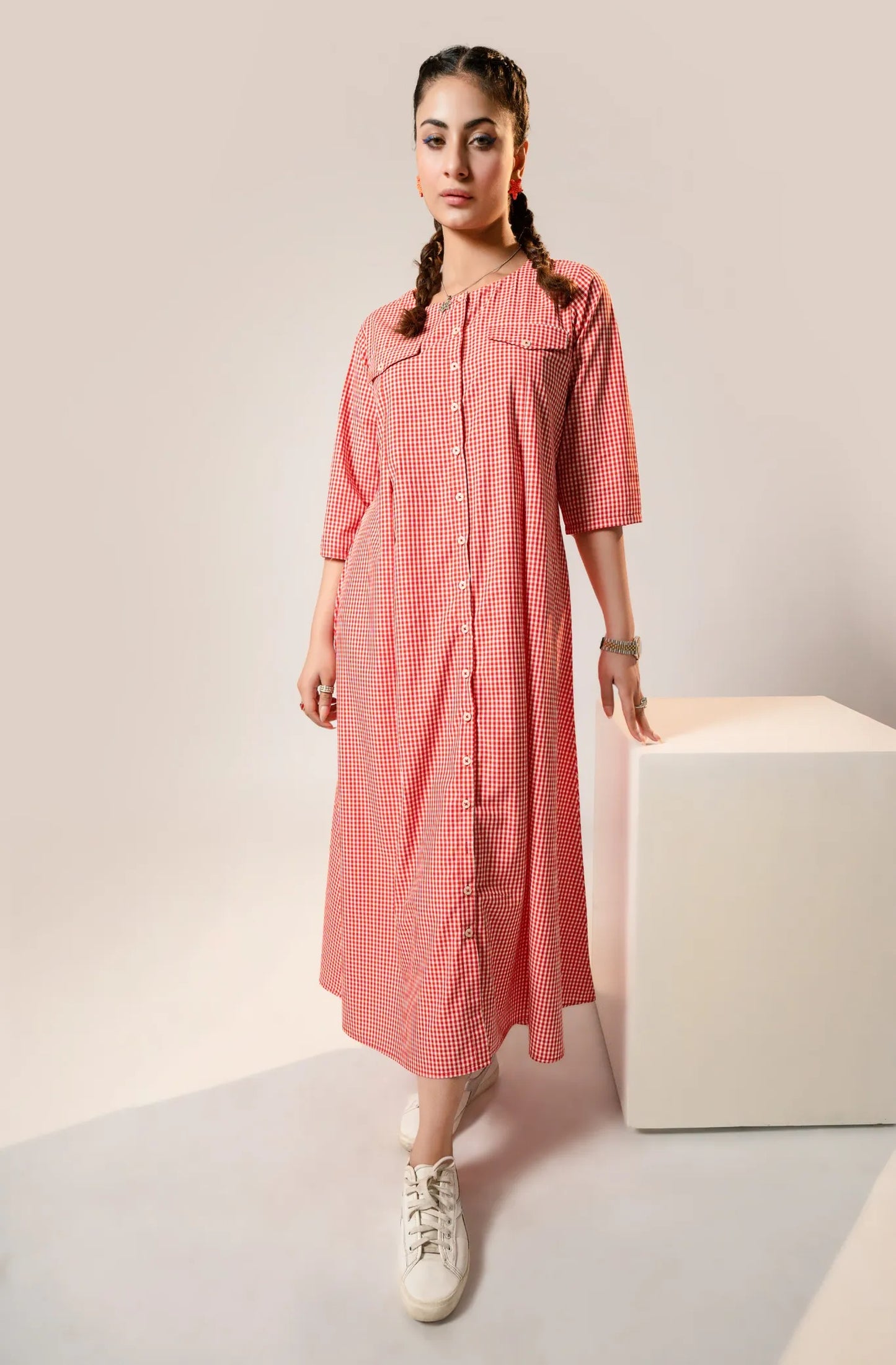 Scarlet Squares Red Check Frock REALITY