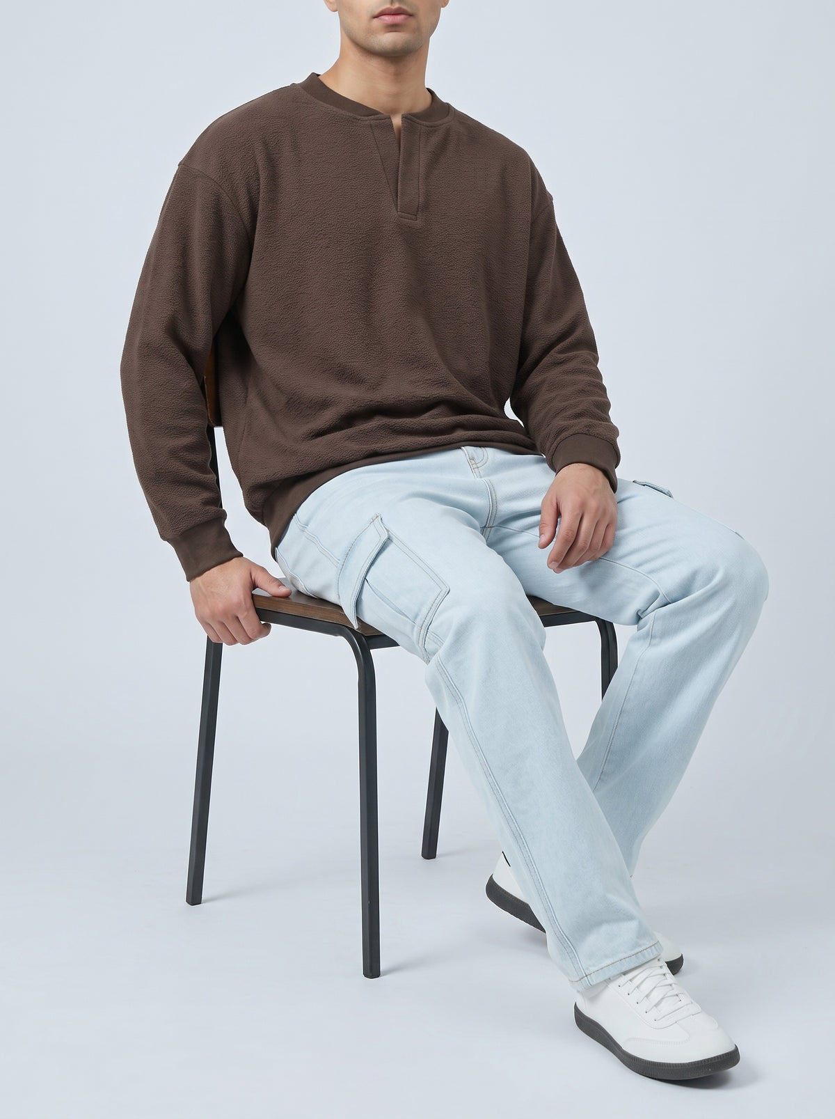 TEXTURED CHOCLATE SWEATSHIRT REALITY