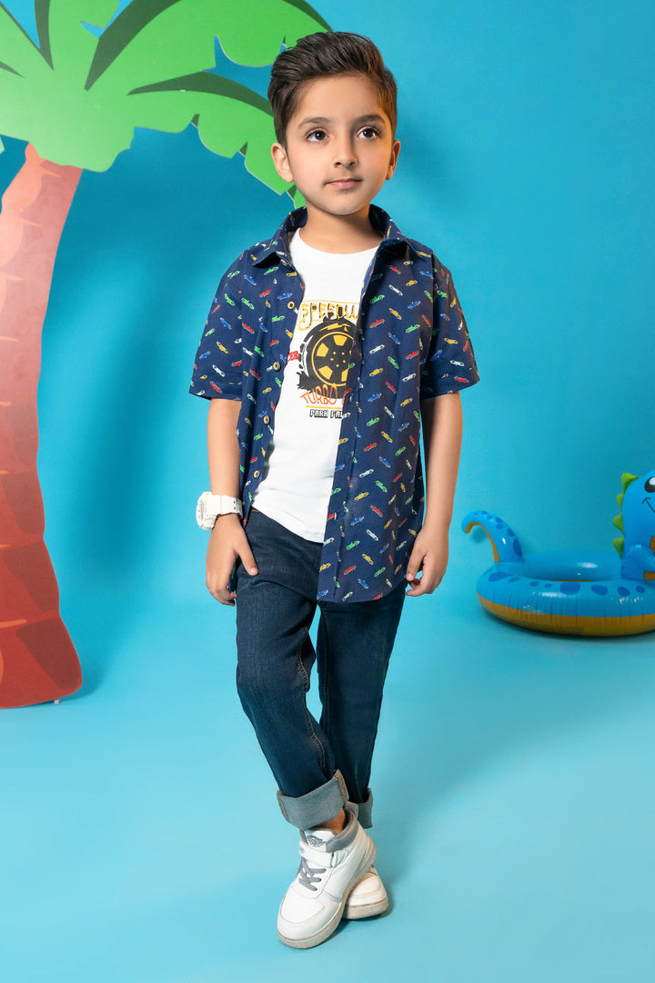 Boys Casual Navy Shirt Reality