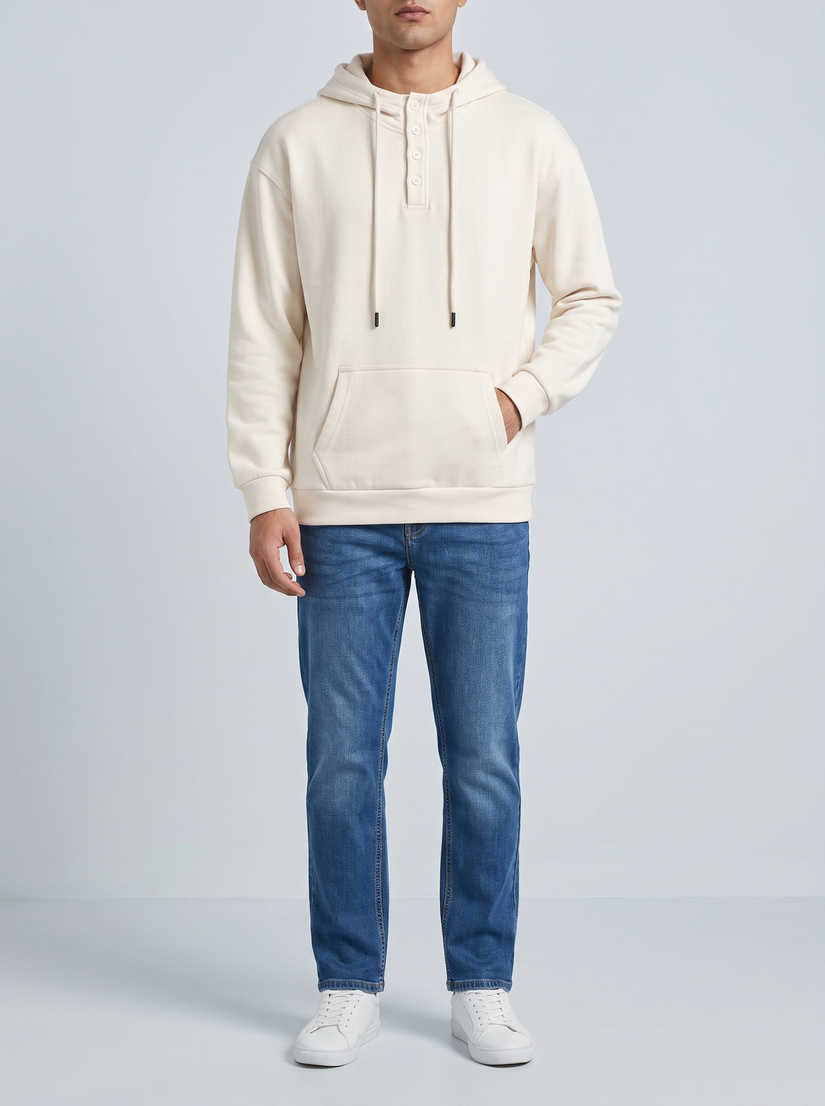 PLACKET OFF WITHE HOODIE Reality