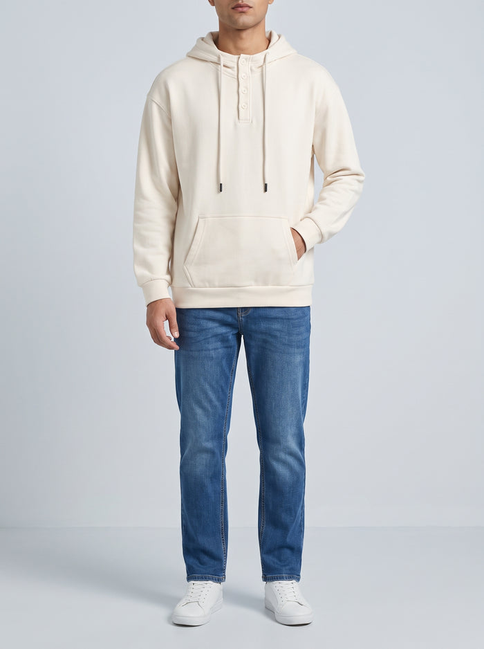 PLACKET OFF WITHE HOODIE