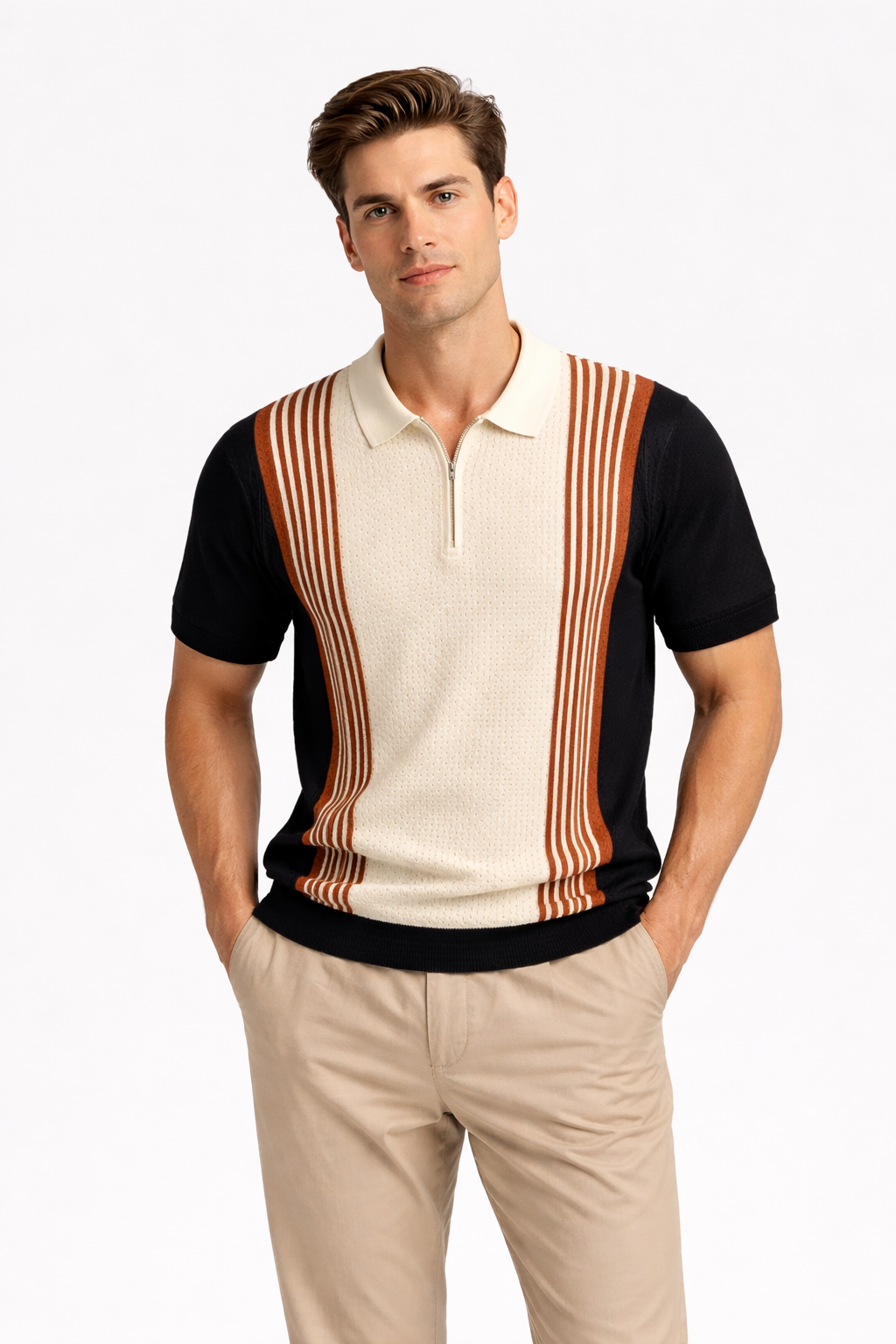IMPORTED KNITTED BLACK POLO Reality