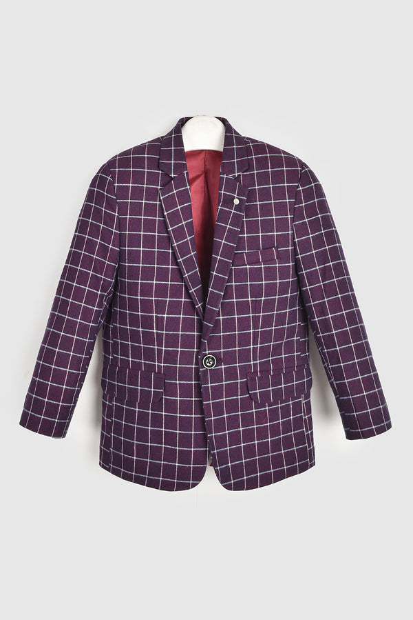 Purple Plaid Prestige Coat