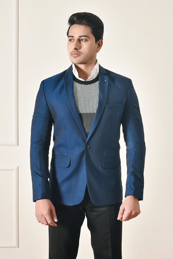 Tint Blue Notch Lapel Blazer