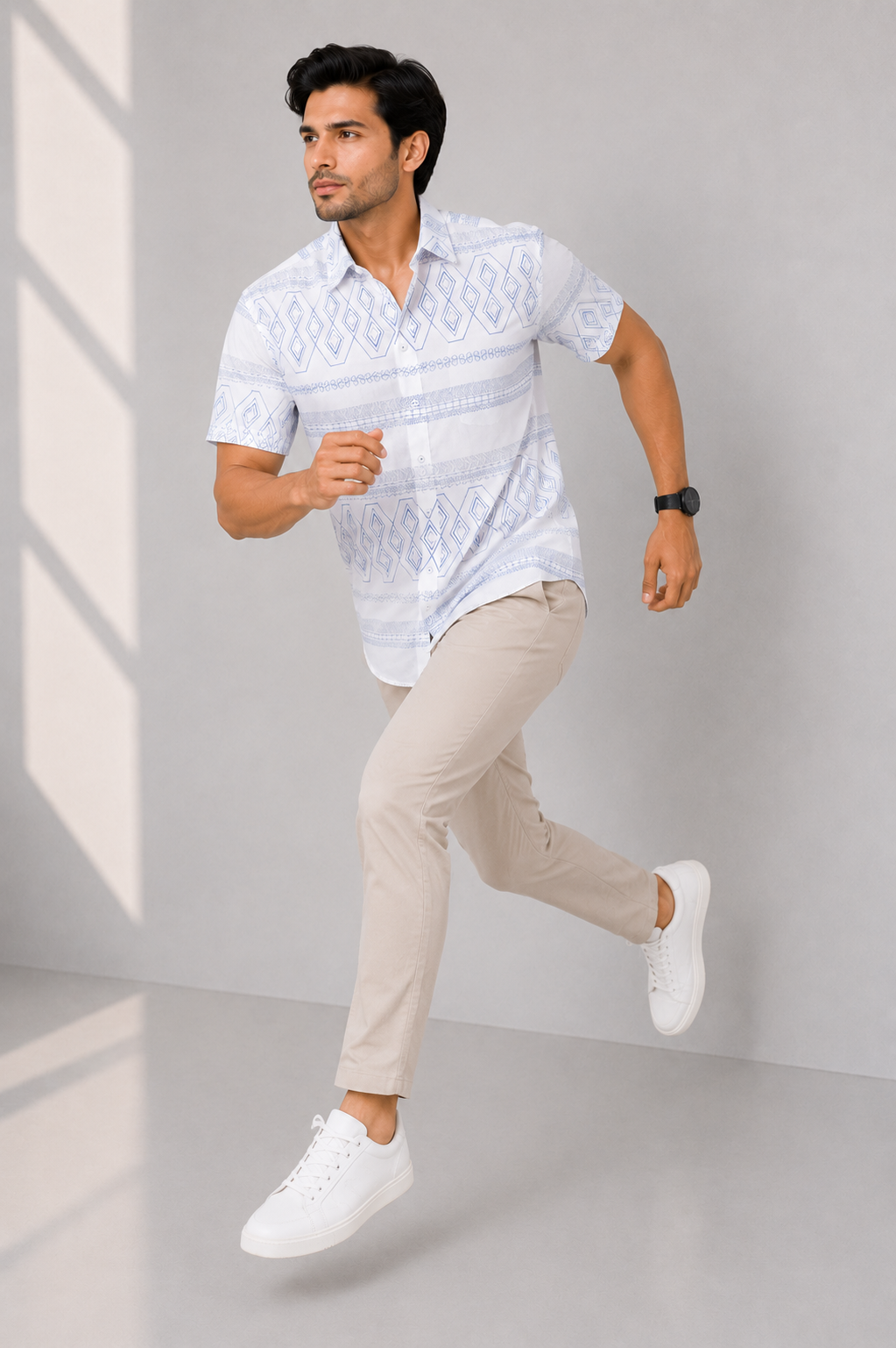 MEN CASUAL LIGHT BLUE SHIRT
