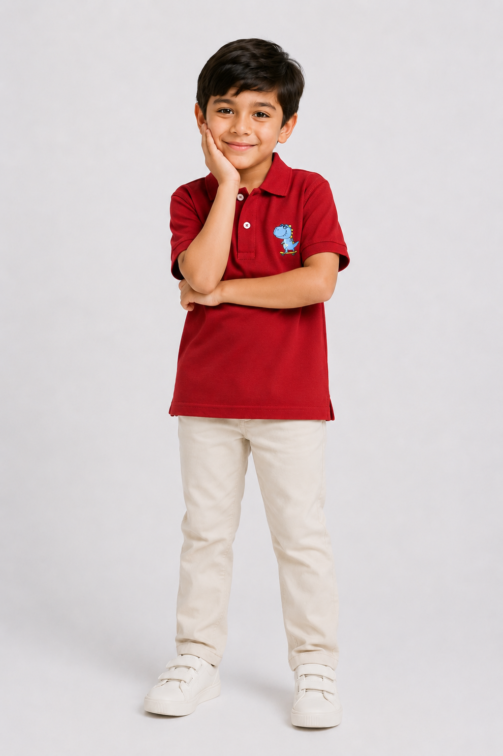 DINO PRINTED RED POLO Reality