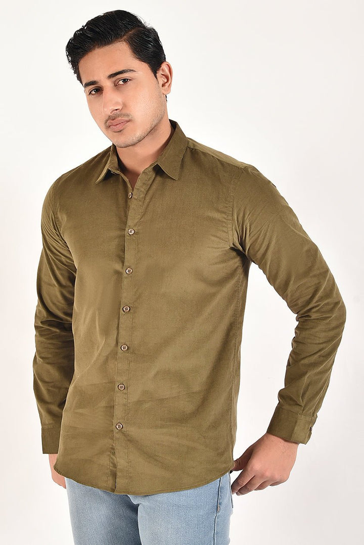 Army Green Corduroy Shirt - Reality