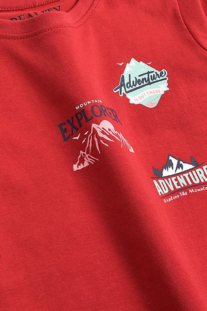 Adventure Peak T-Shirt Red Reality