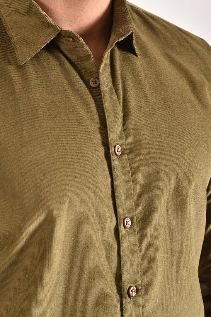 Army Green Corduroy Shirt - Reality