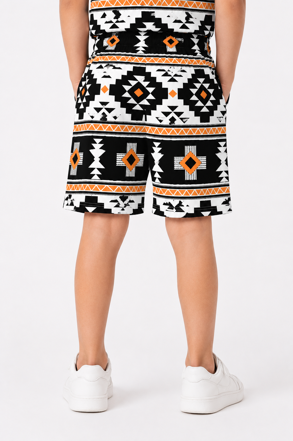 PRINTED JET BLACK SHORTS Reality