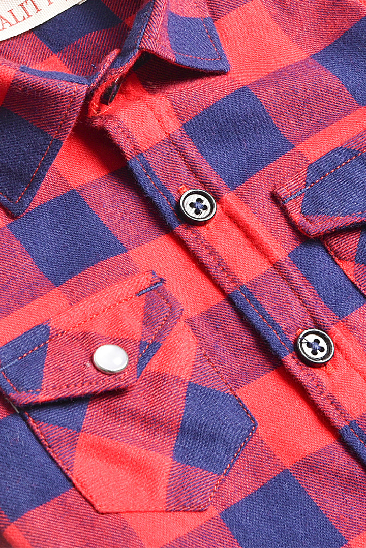 Red and Navy Plaid Explorer Shirt (3-24M) REALITY