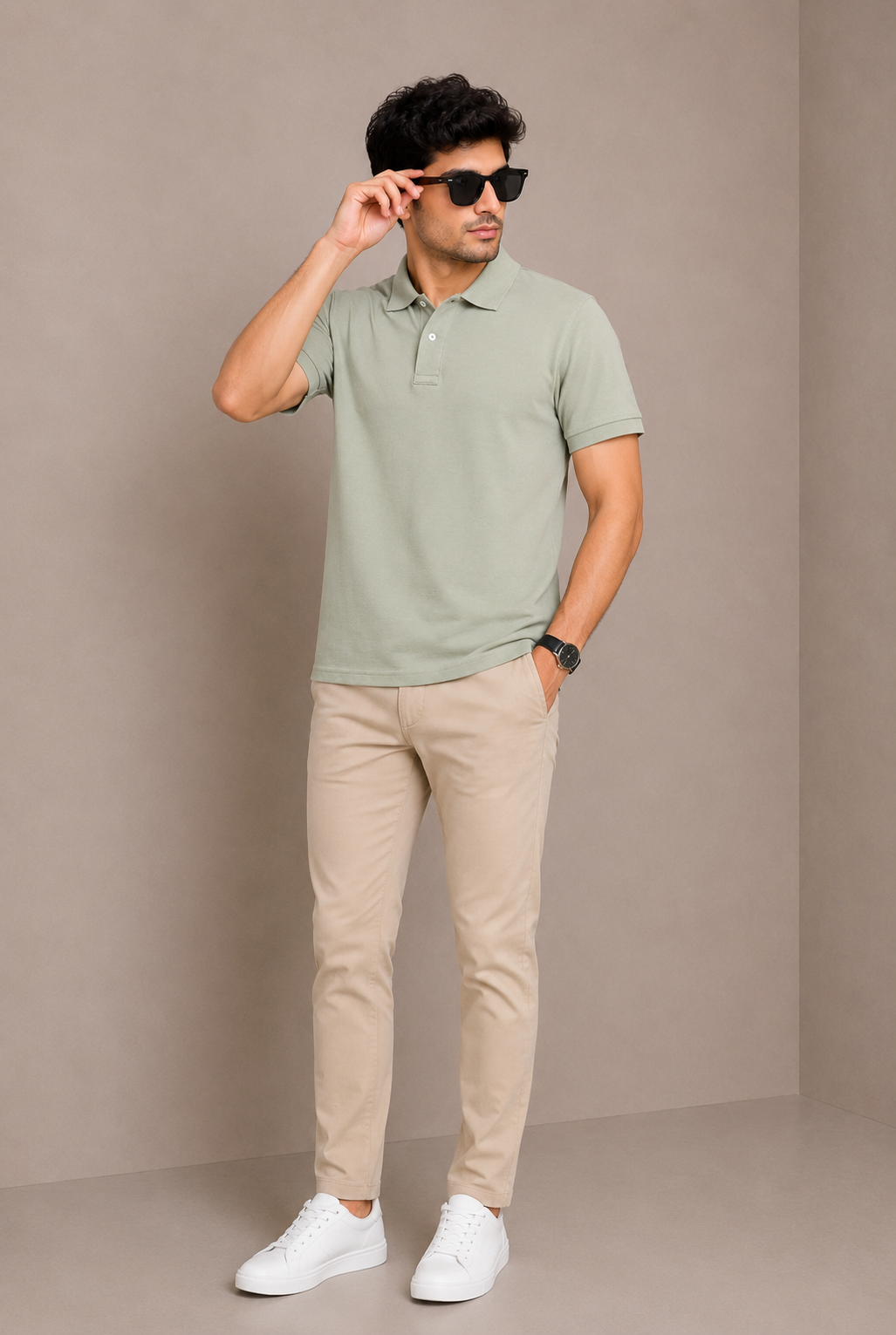 MEN LIGHT GREEN POLO Reality