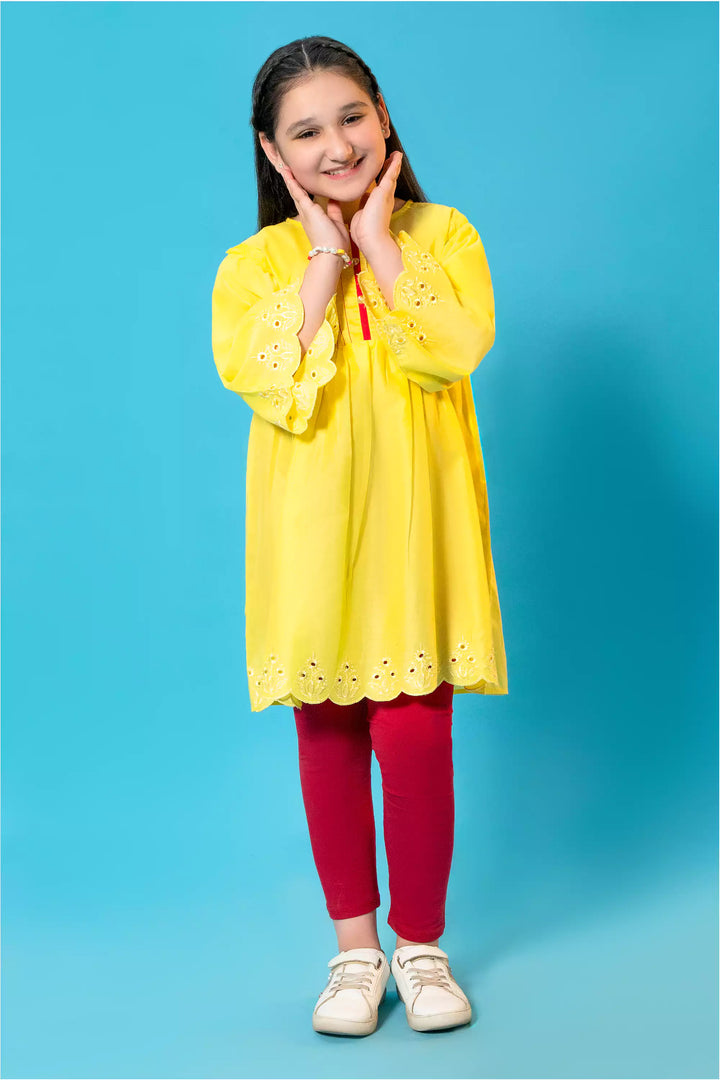 GIRLS EMBROIDED YELLOW TOP Reality