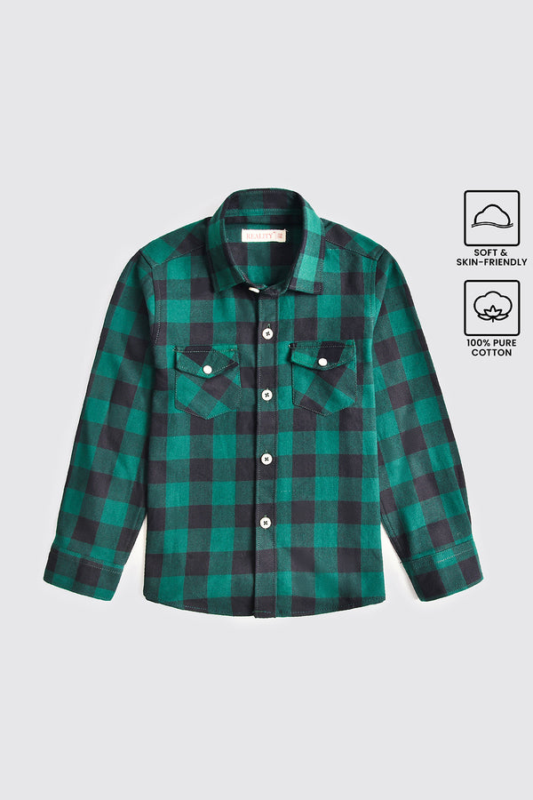 Green Checked Flannel Shirt (3-24M)