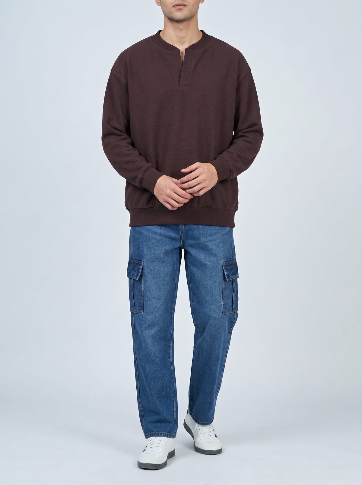 TEXTURED BROWN SWEATSHIRT REALITY