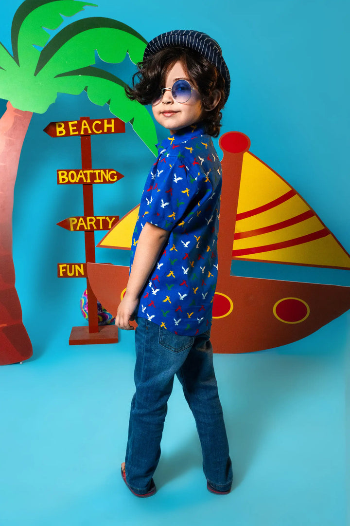 BOYS CASUAL ROYAL BLUE SHIRT Reality