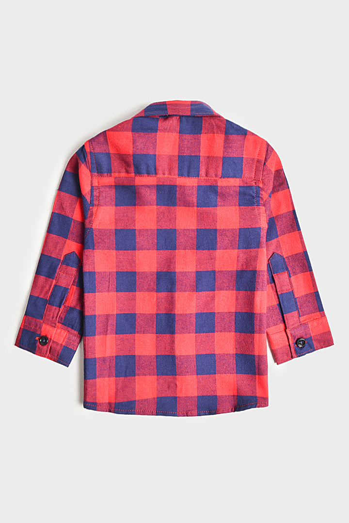 Red and Navy Plaid Explorer Shirt (3-24M) REALITY