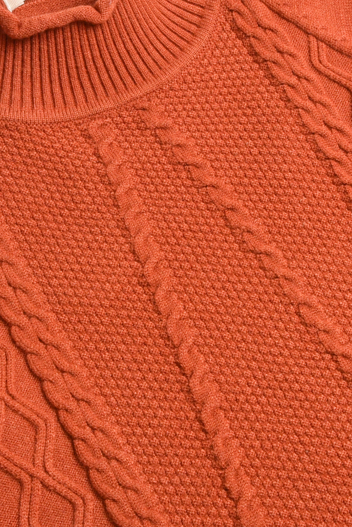 Brown Cable Knit Sweater - Reality