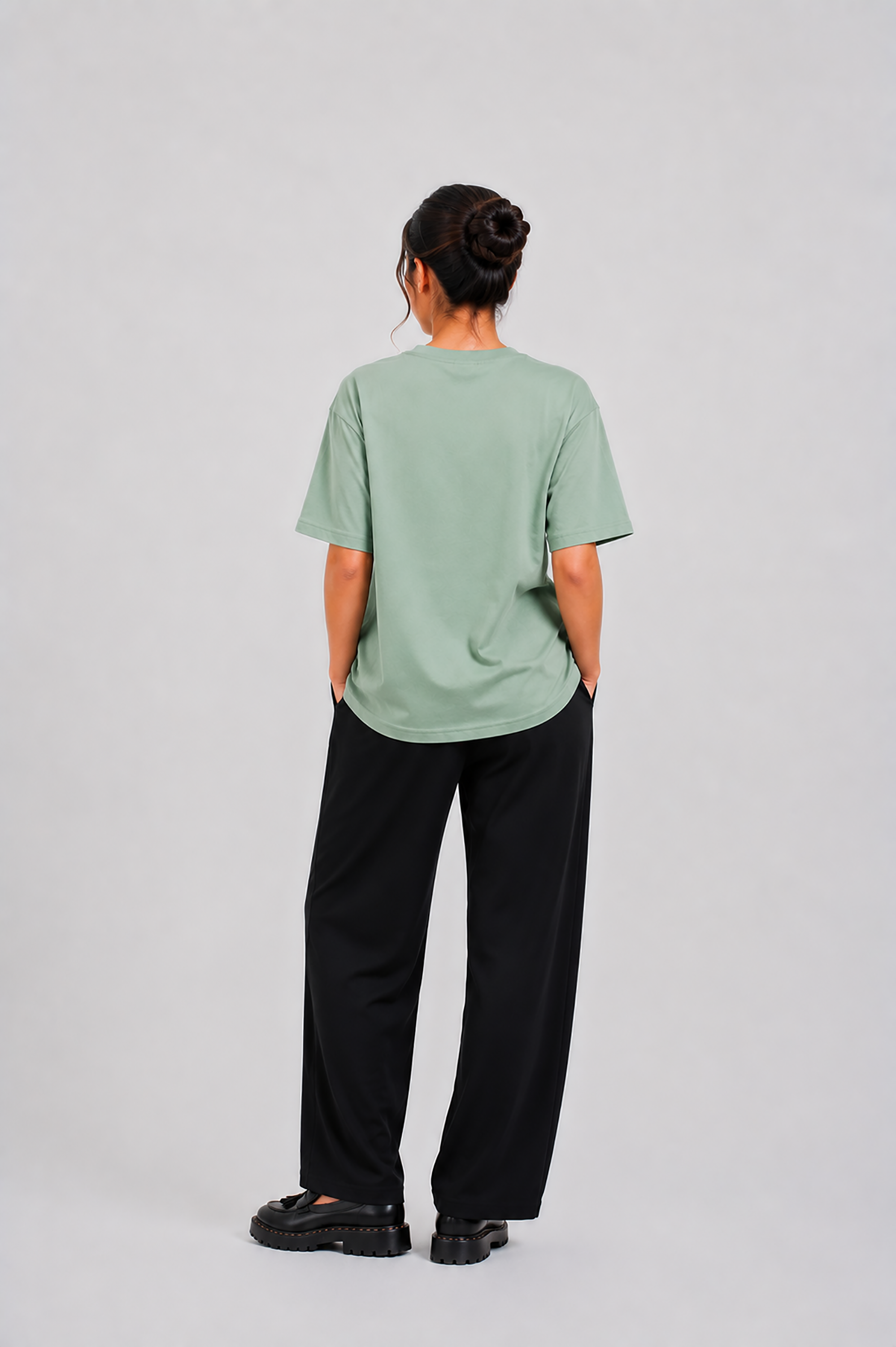 LADIES DOWN SHOULDER OLIVE T-SHIRT Reality