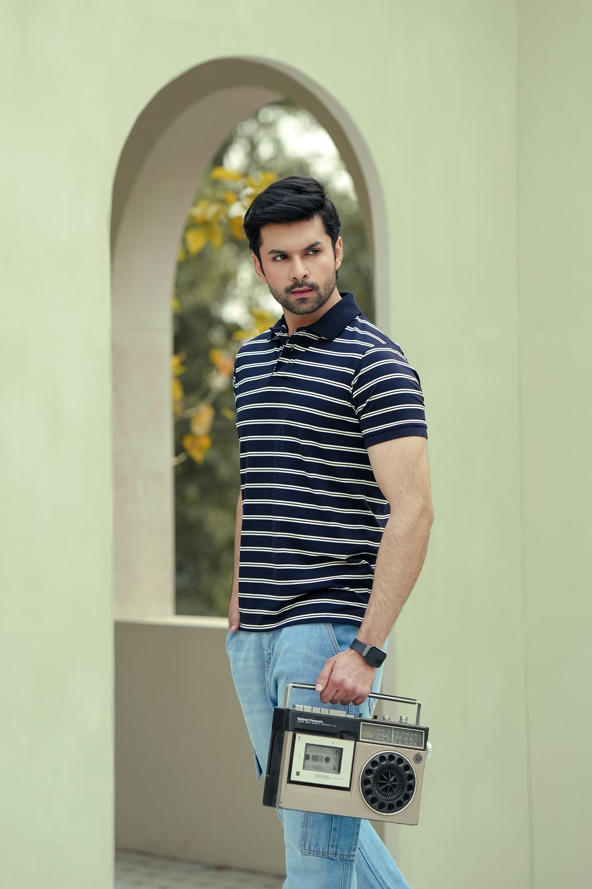 MEN NAVY STRIPED POLO Reality