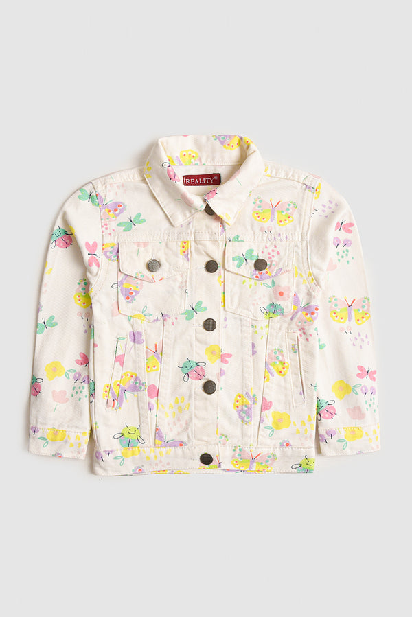 Off-White Floral Butterfly Corduroy Jacket