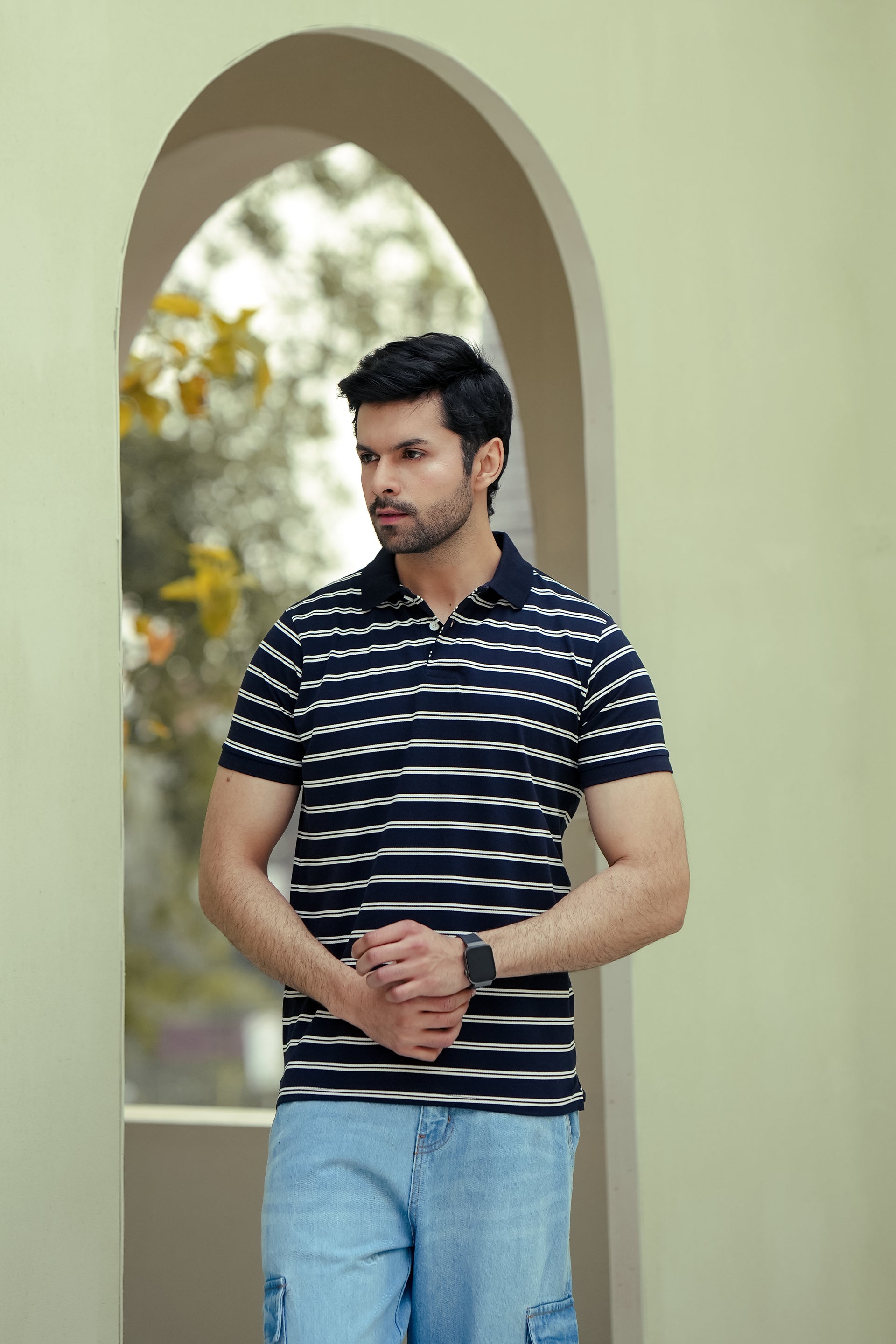 MEN NAVY STRIPED POLO Reality