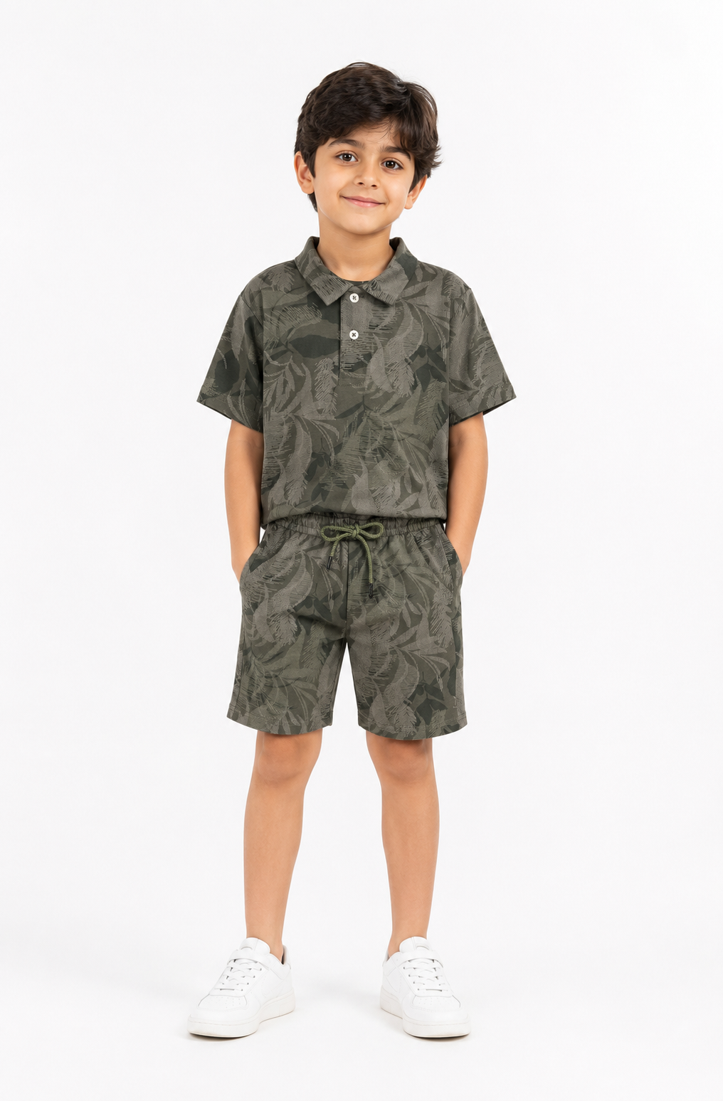 BOY PRINTED GREEN POLO