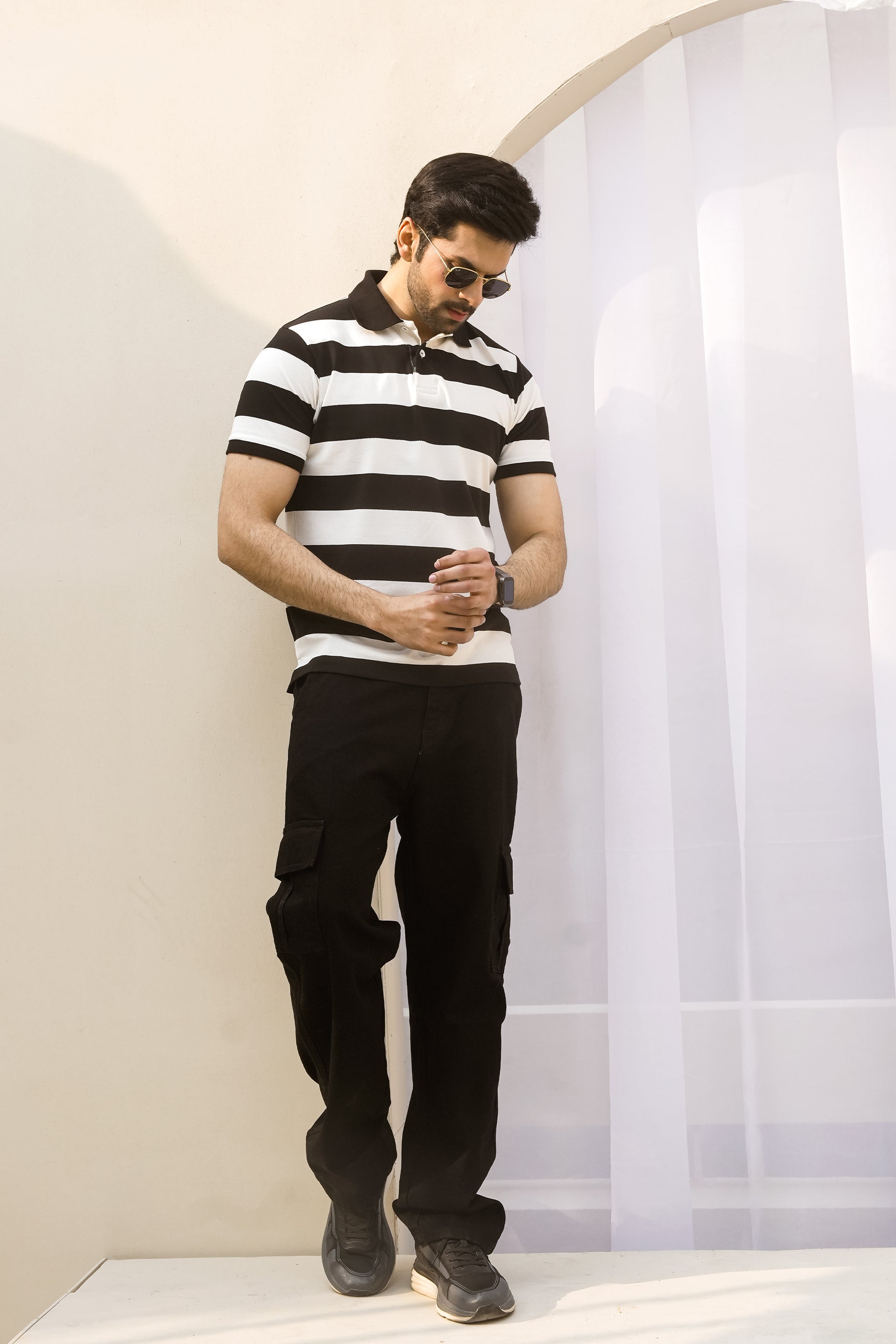 MEN Black Rugby Polo Shirt Reality