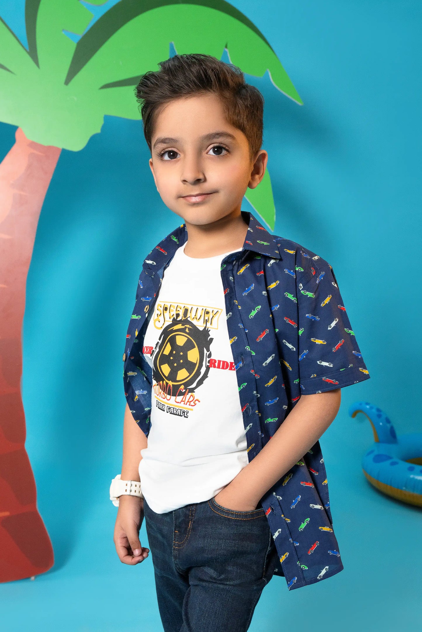 Boys Casual Navy Shirt Reality