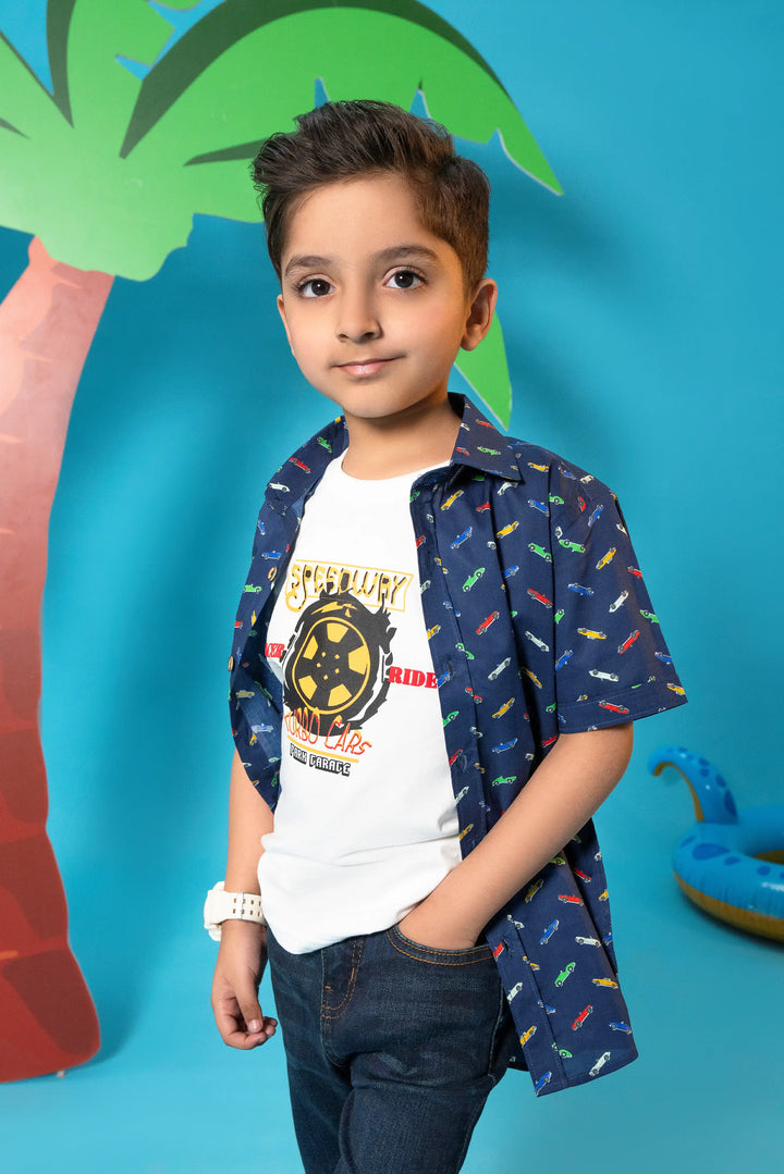 Boys Casual Navy Shirt Reality