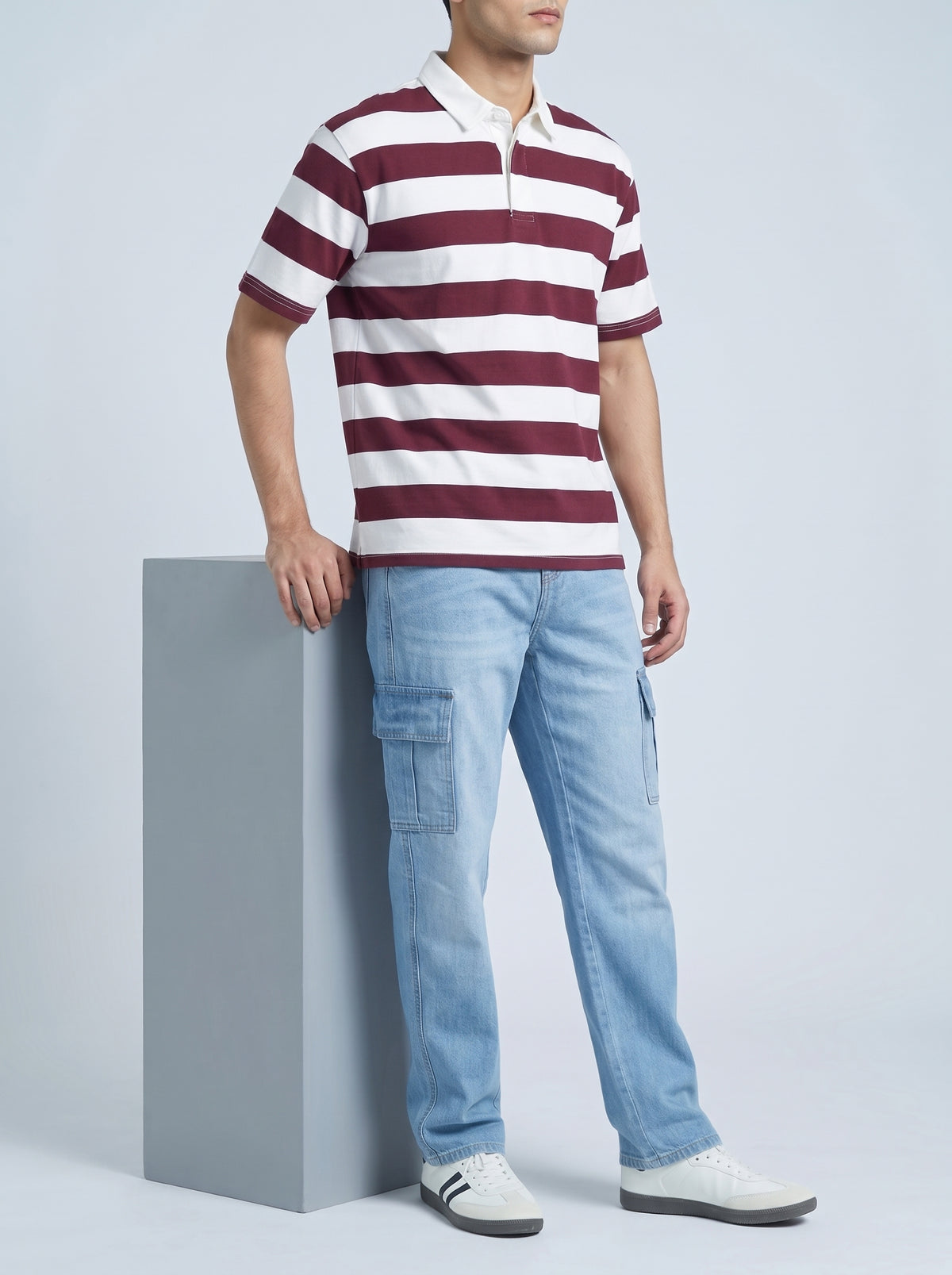 TWILL COLLAR YARN DYED mehroon POLO Reality