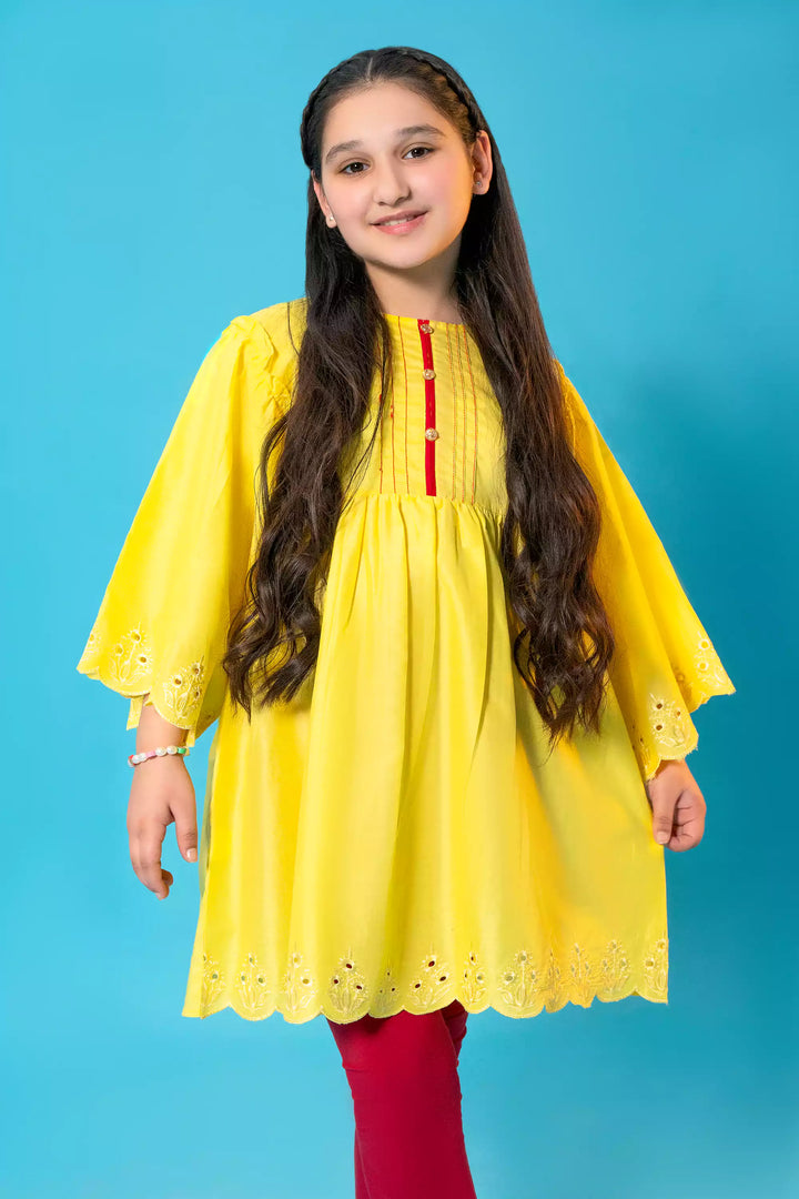 GIRLS EMBROIDED YELLOW TOP Reality