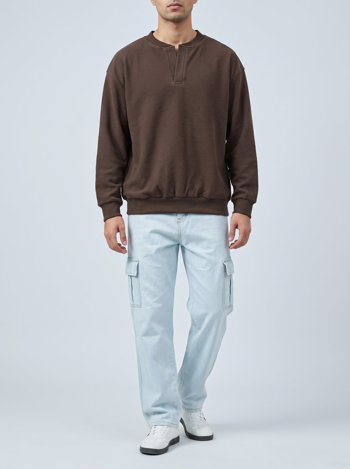 TEXTURED CHOCLATE SWEATSHIRT REALITY