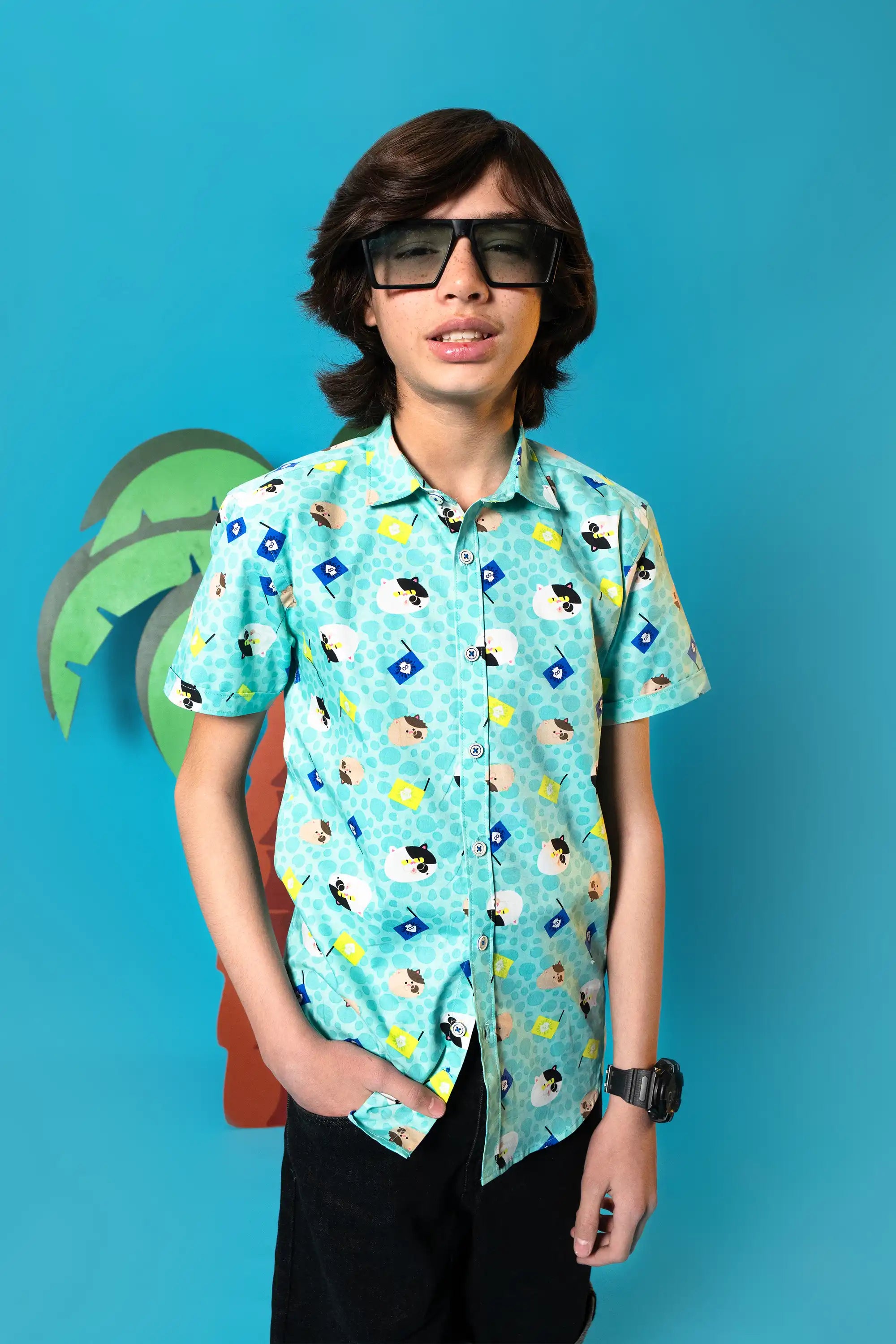 BOYS CASUAL SEE GREEN SHIRT Reality