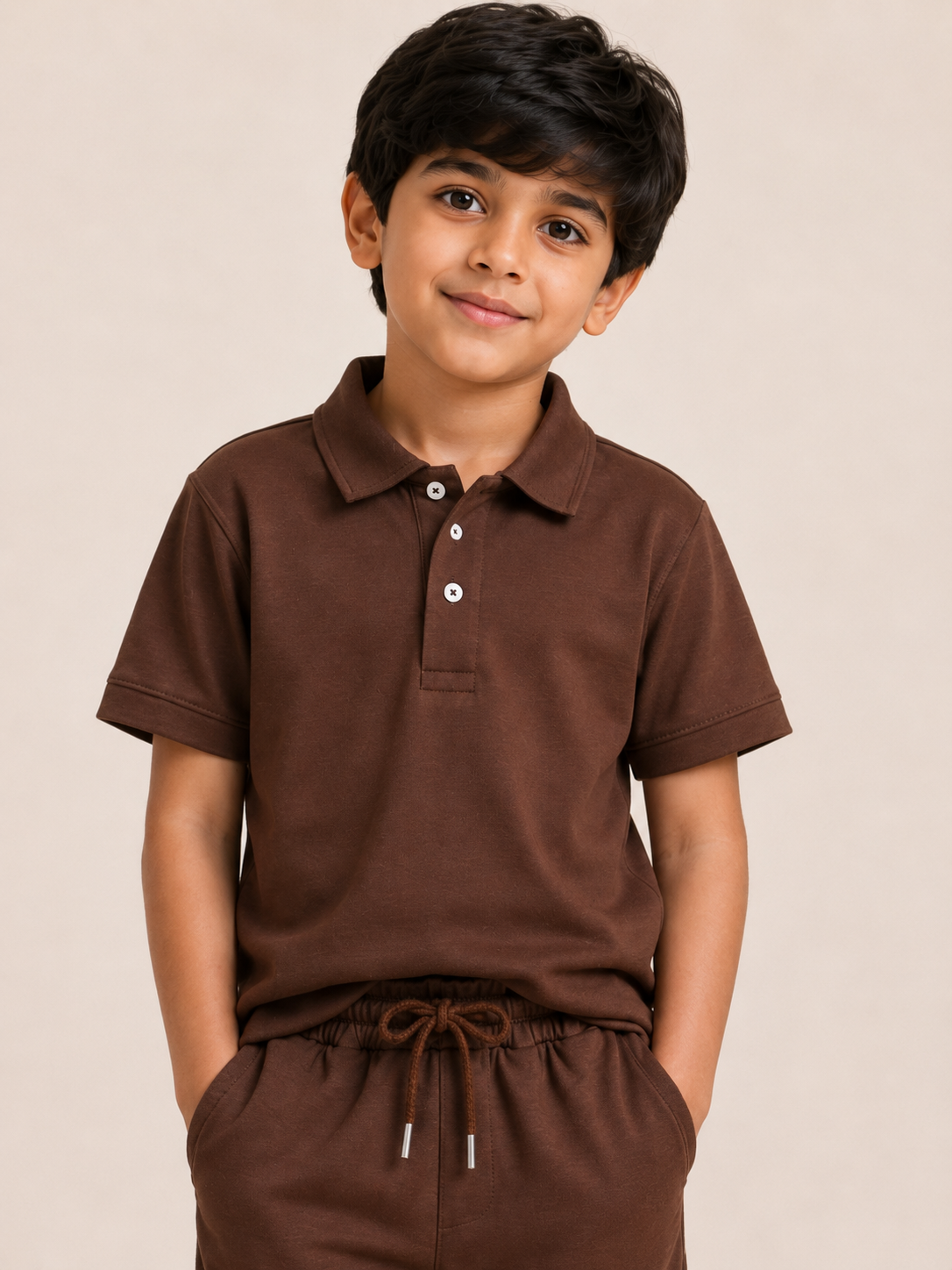 Boys DARK BROWN Cotton Shorts Reality