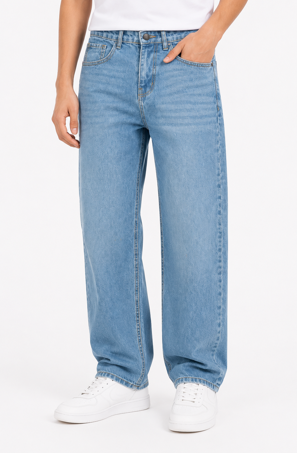 MEN Loose Fit Denim ACID BLUE