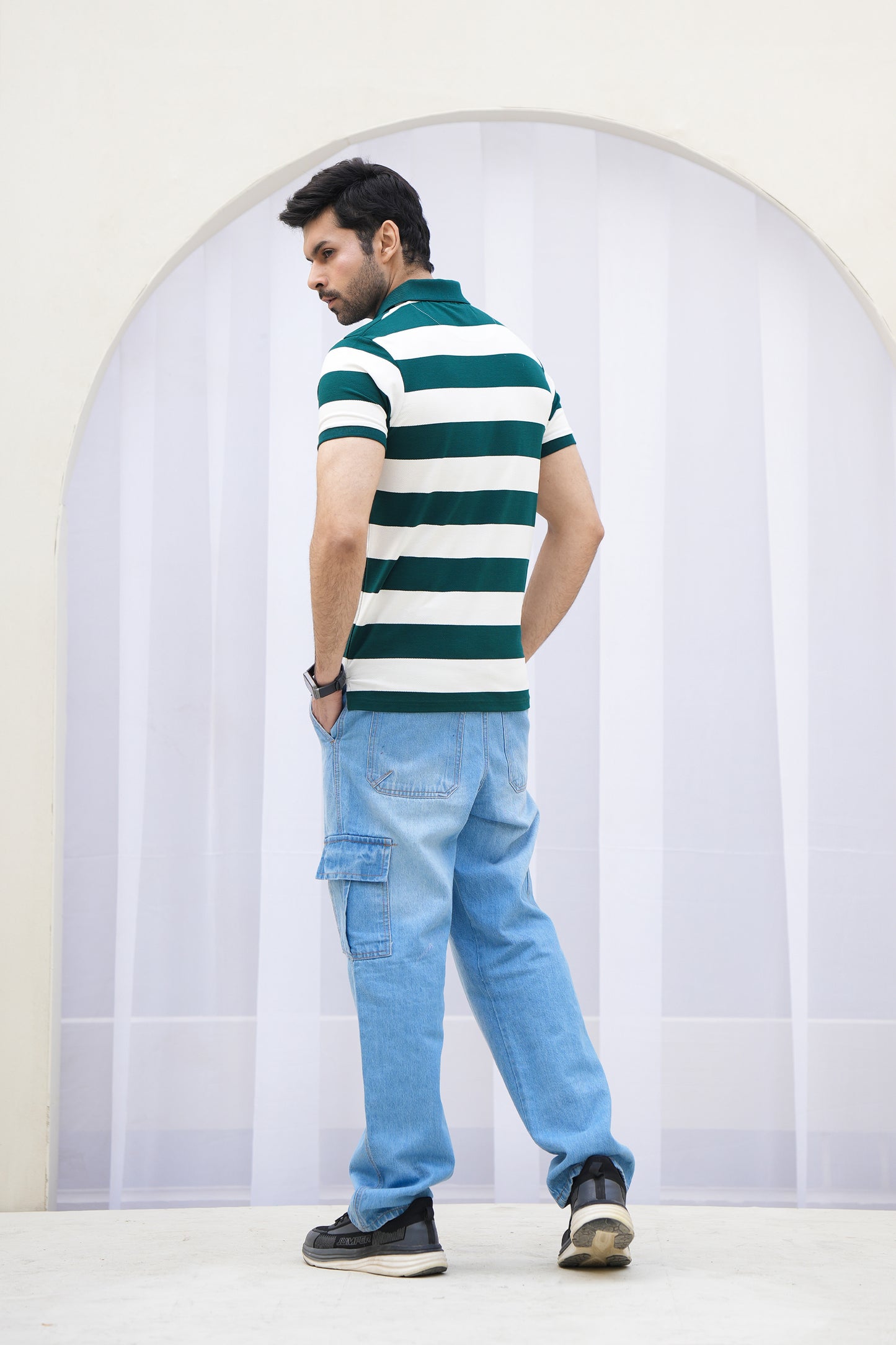 MEN GREEN Rugby Polo Shirt Reality