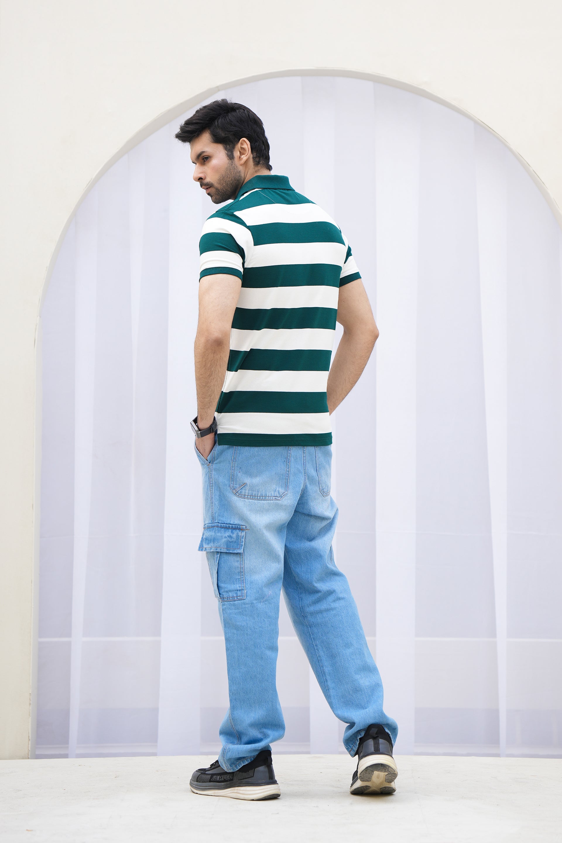 MEN GREEN Rugby Polo Shirt Reality