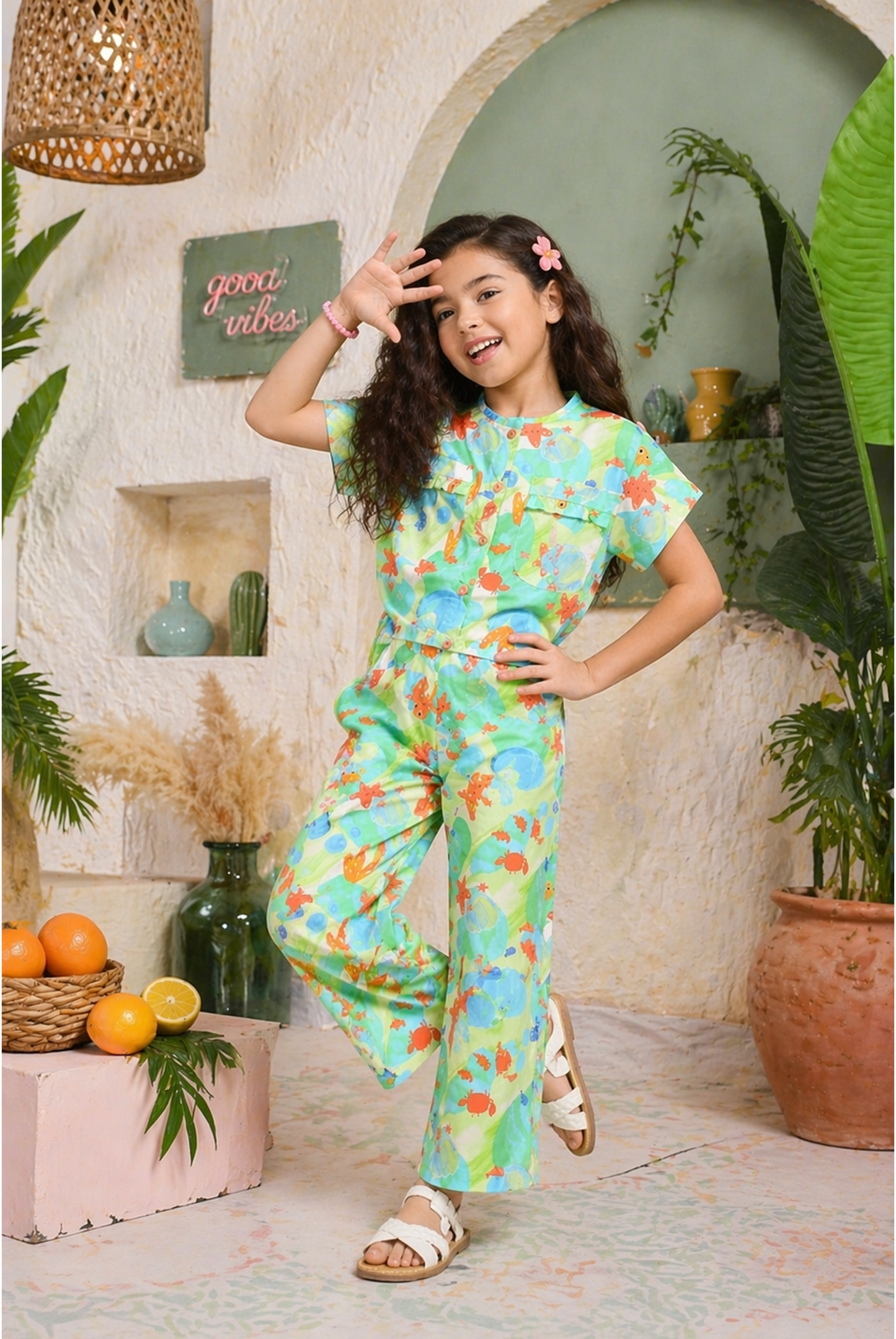 SCAR LET SCRIPT LIGHT GREEN CO-ORD SET Reality