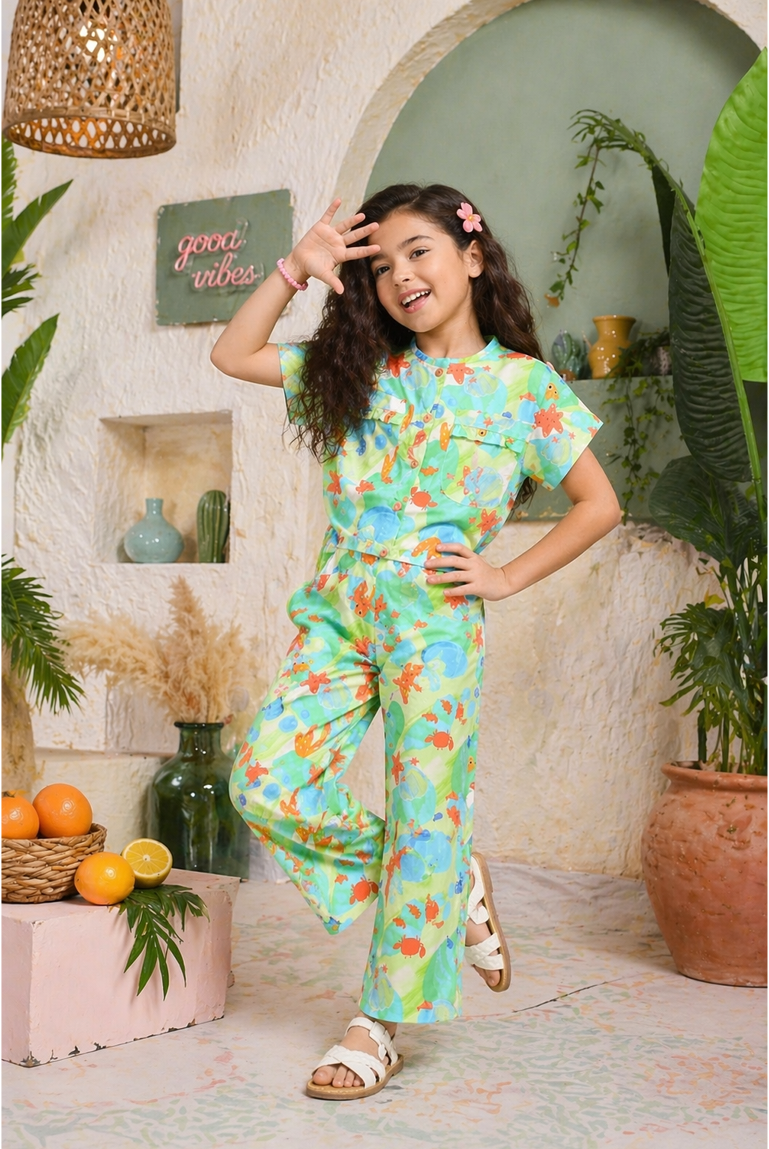 SCAR LET SCRIPT LIGHT GREEN CO-ORD SET Reality
