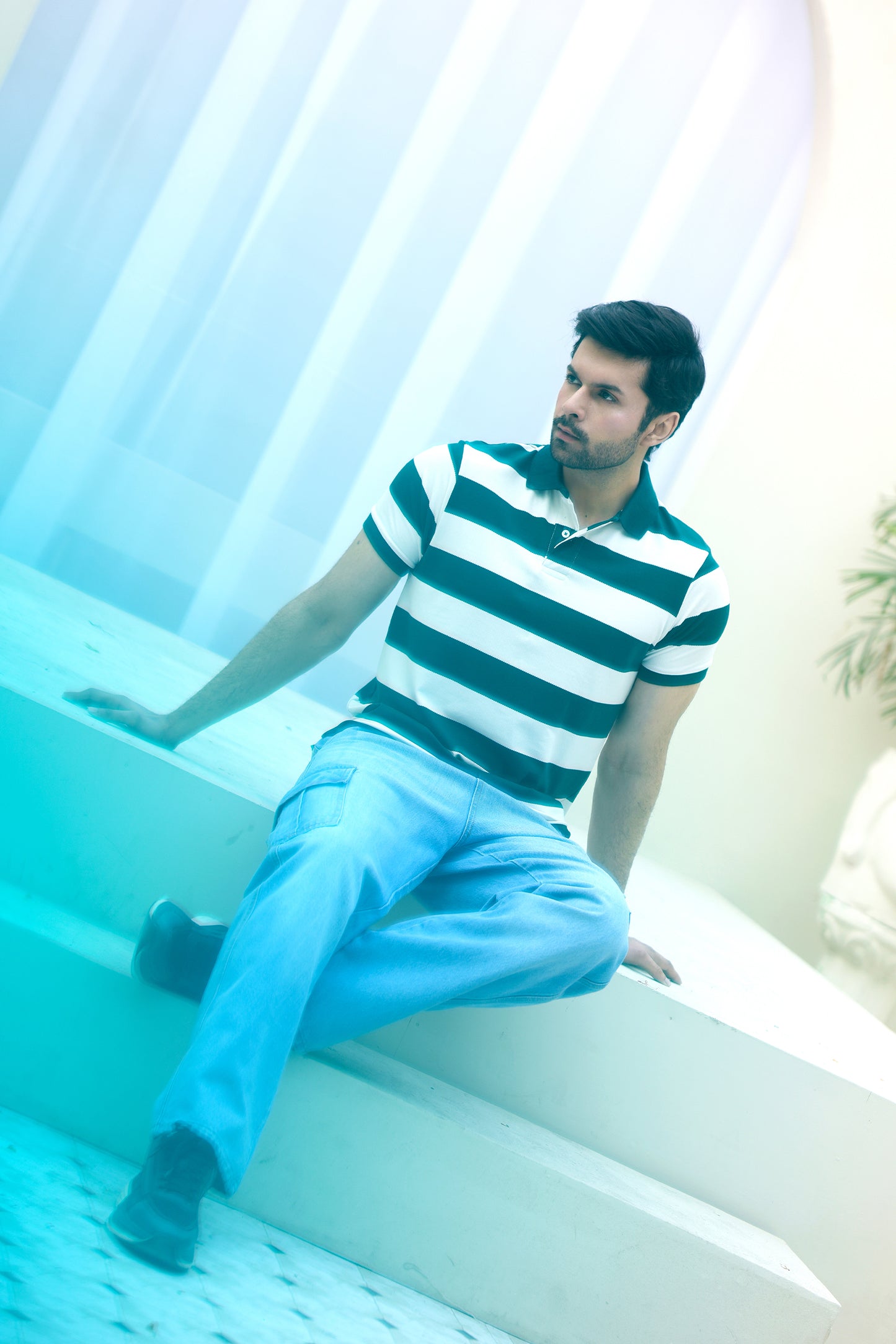 MEN GREEN Rugby Polo Shirt Reality