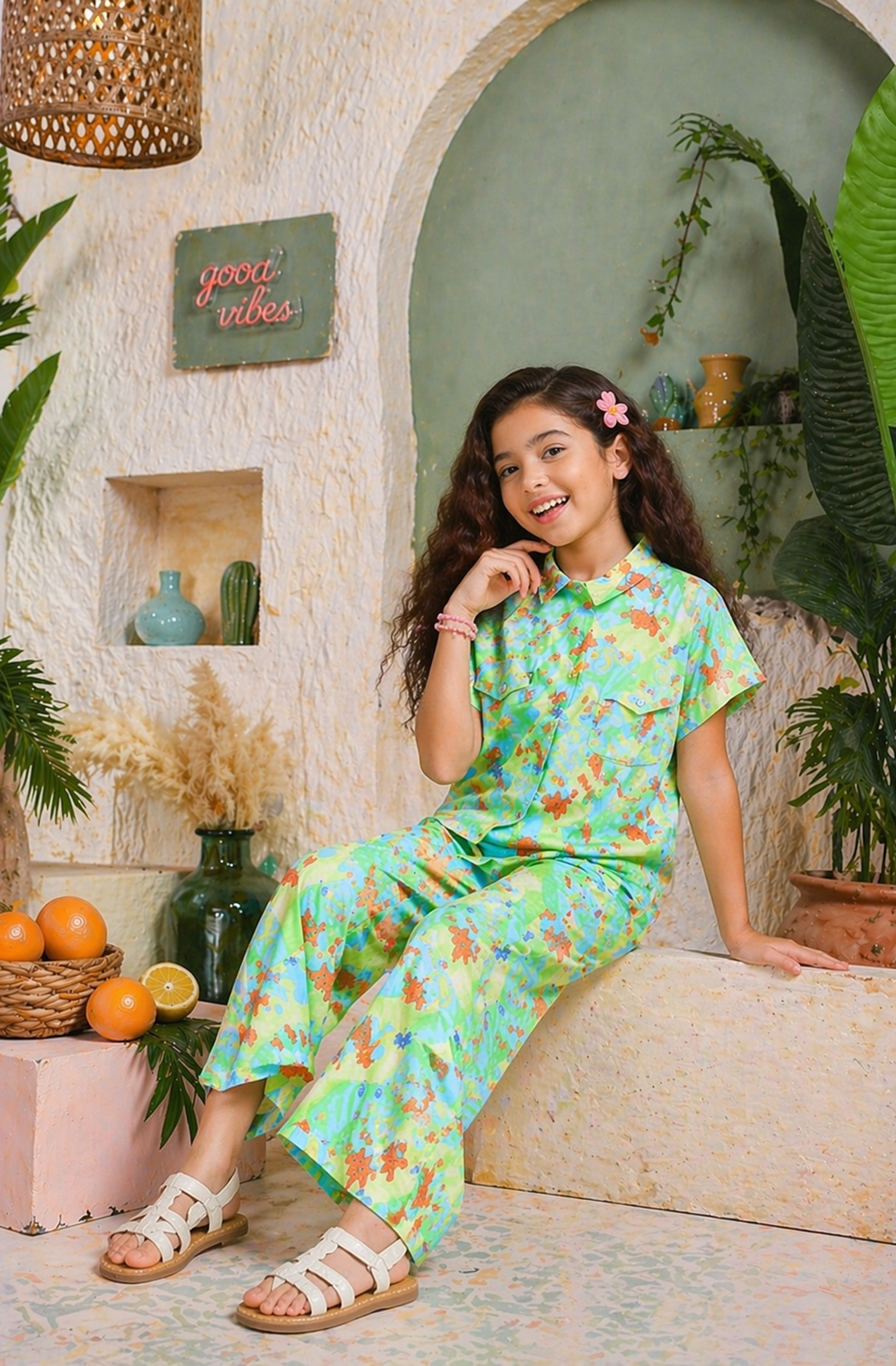 SCAR LET SCRIPT LIGHT GREEN CO-ORD SET Reality