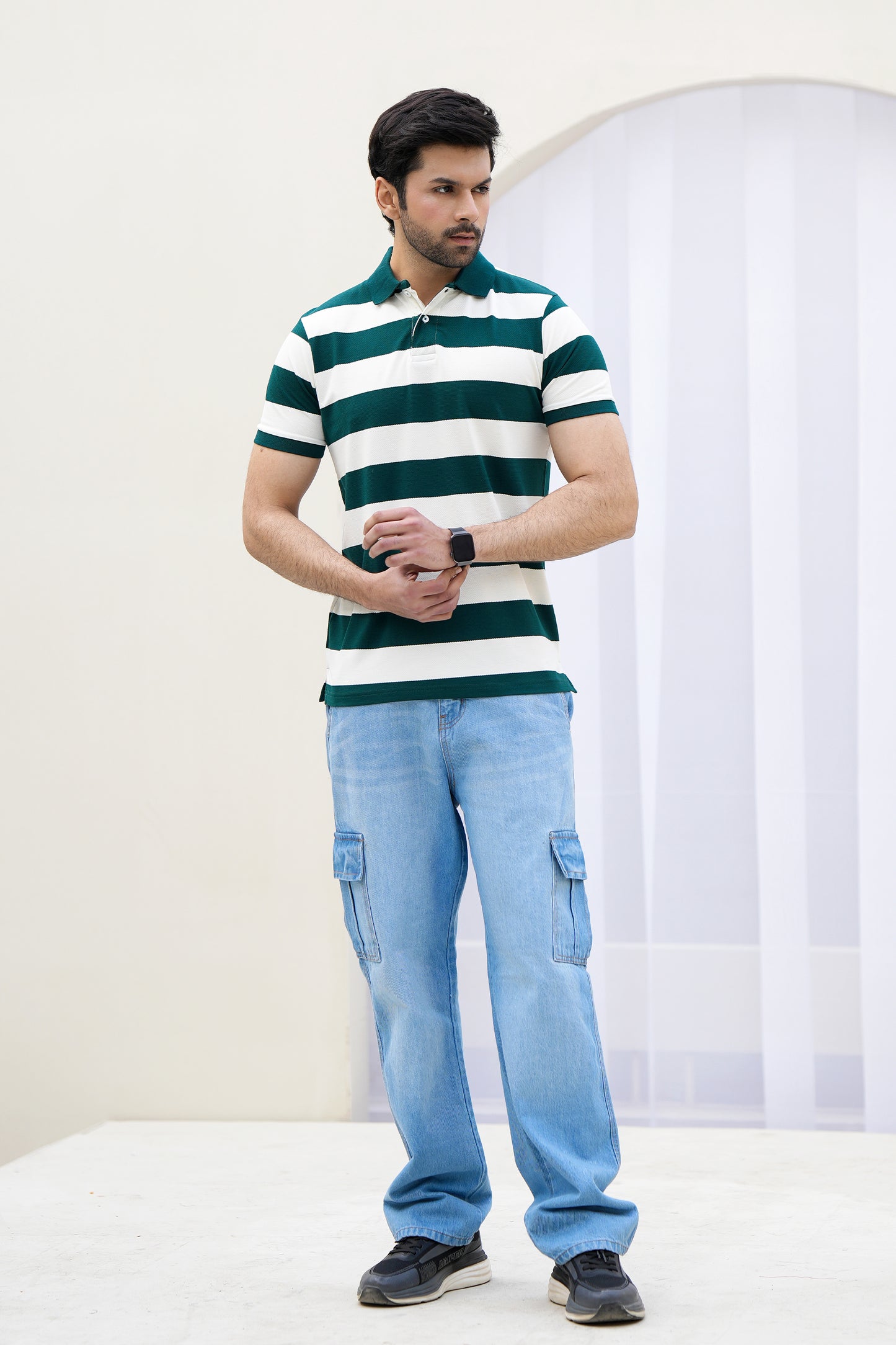 MEN GREEN Rugby Polo Shirt Reality