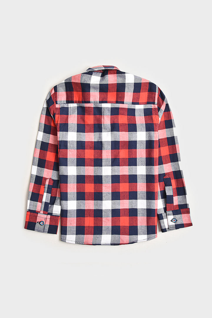 Red Plaid Flannel Casual Shirt REALITY