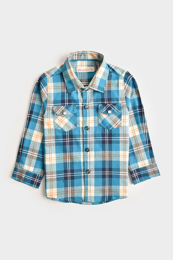 Sky Blue Check Classic Shirt (3-24M) REALITY