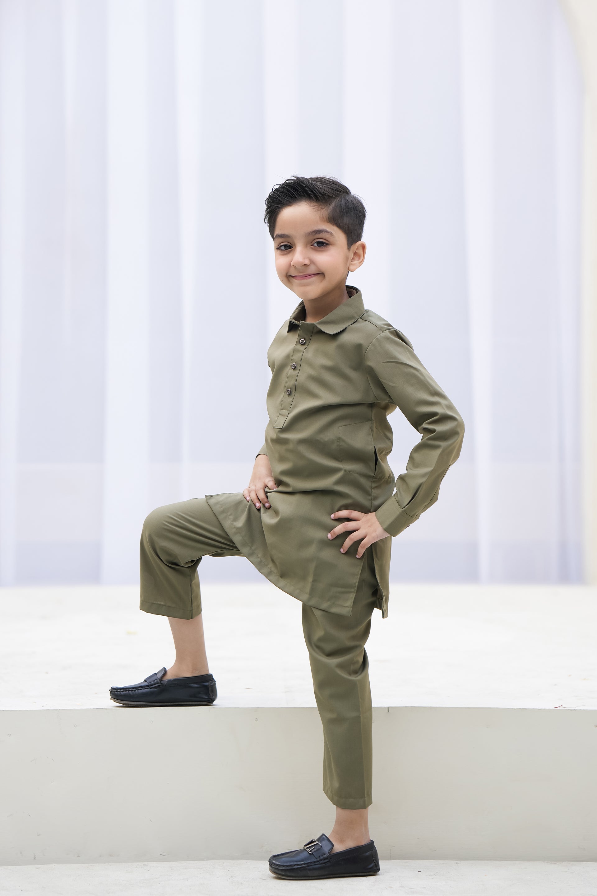 OLIVE SHALWAAR KAMEEZ Reality