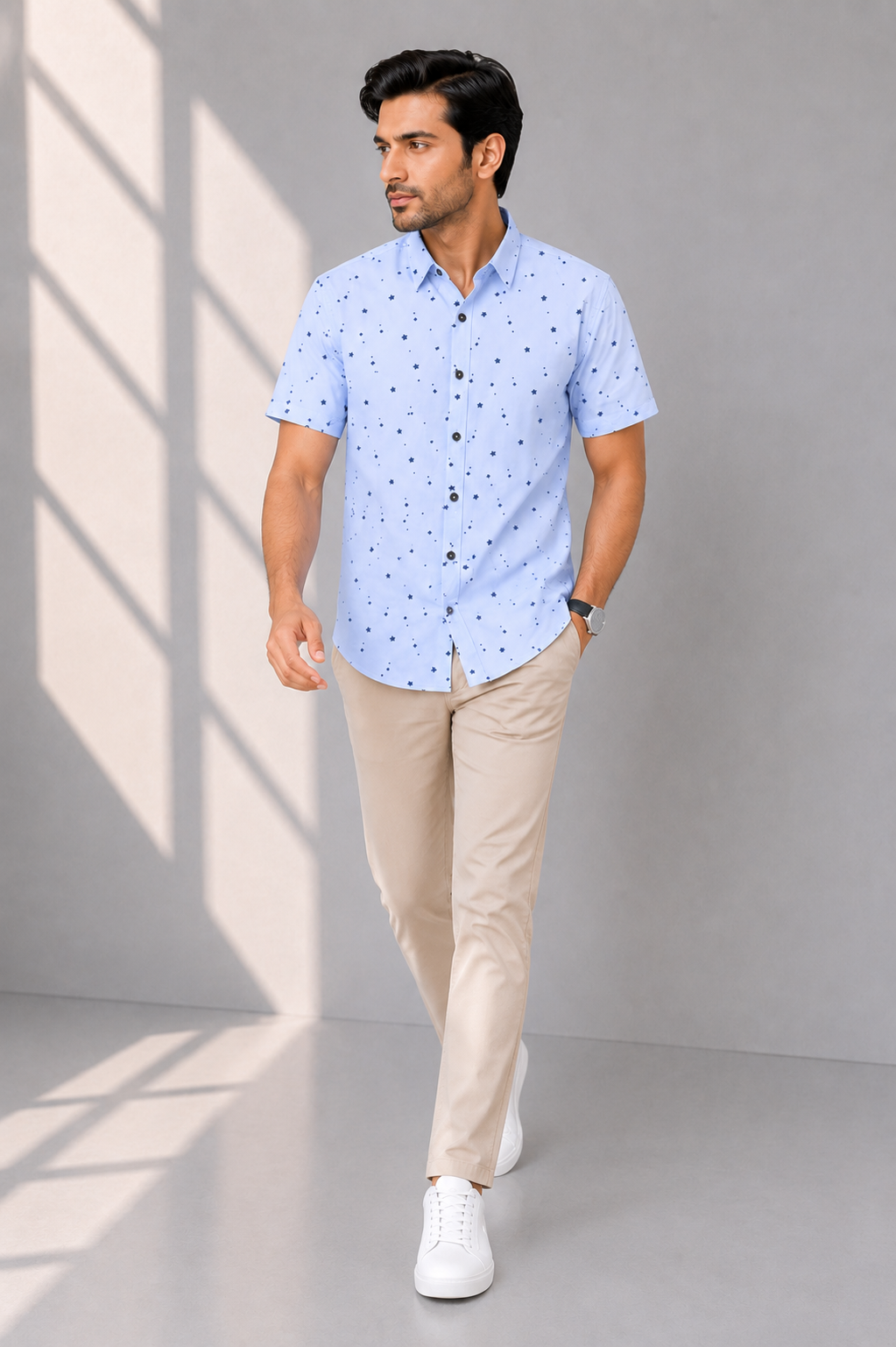 MEN CASUAL LIGHT SKY SHIRT Reality